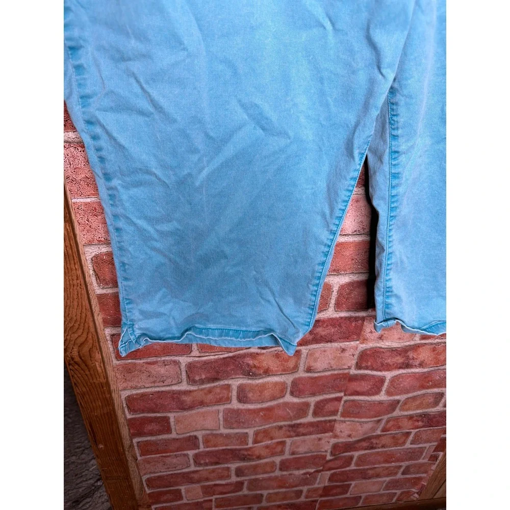 Lane Bryant Turquoise Blue Cropped Denim Jeans Plus Size‎ 28 Capris Stretch